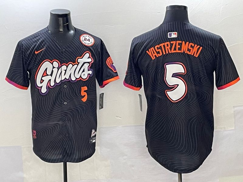 Men San Francisco Giants #5 Yastrzemski Black Joint Name 2025 Nike MLB Jersey style 37->san francisco giants->MLB Jersey